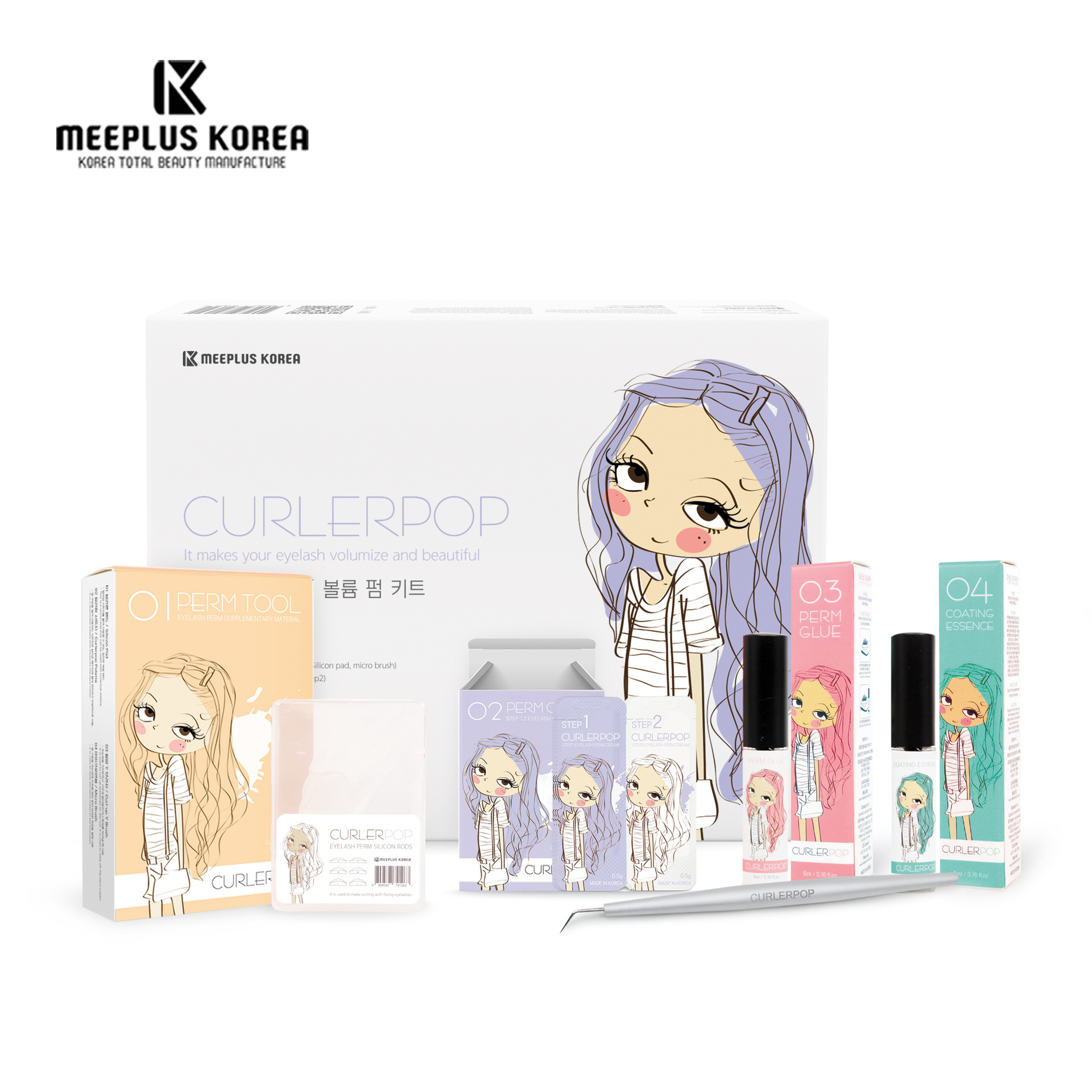 CURLEPOP烫睫毛套组 芭比翘 角蛋白韩式翘睫毛卷翘烫剂胶水美容|ms