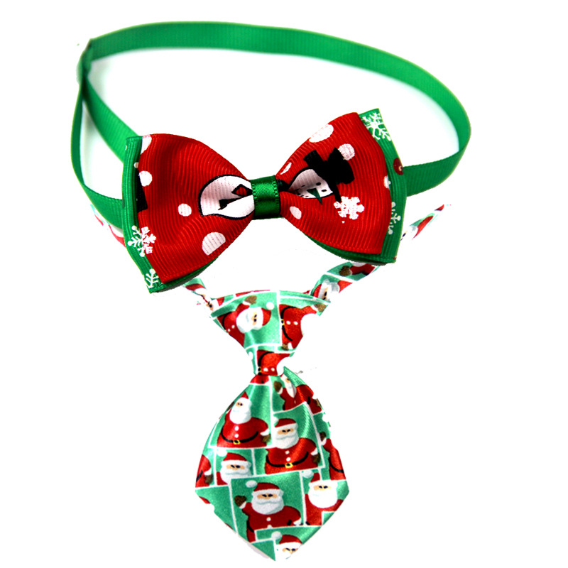 Casual Ribbon Christmas Color Block Bowknot Pet Accessories 1 Piece display picture 5