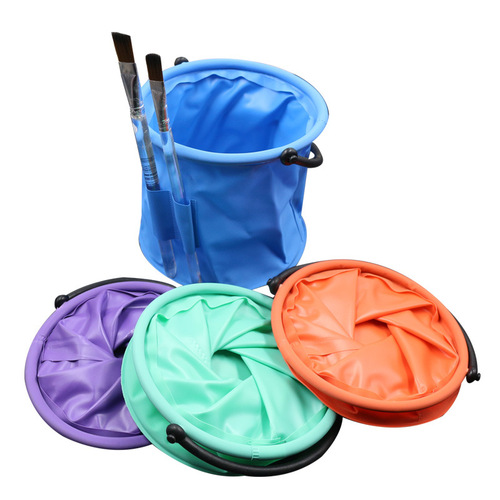 Folding bucket without partition, pen washing bucket, art painting bucket, plastic bucket, pen washing bucket, fishing bucket