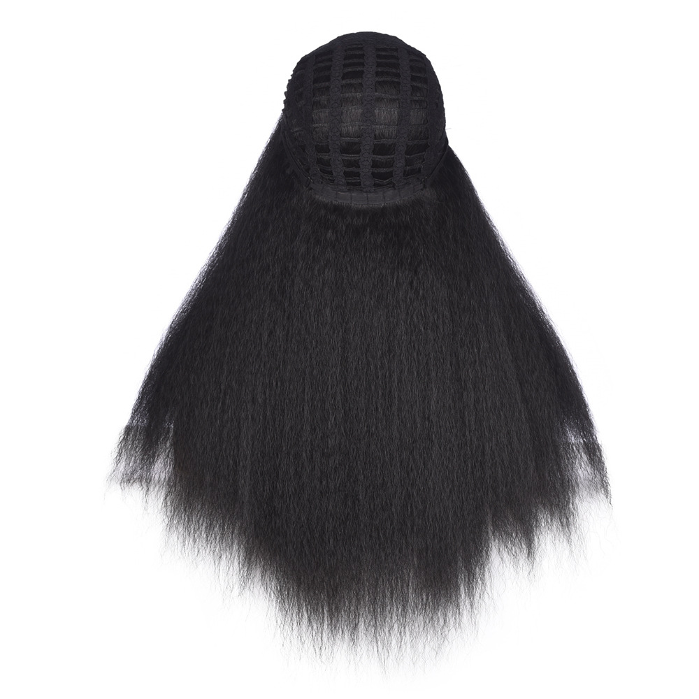 Perruque synthétique bandeau de barbe de maïs lâche et explosif bandeau de grande perruque longue_voghion.com