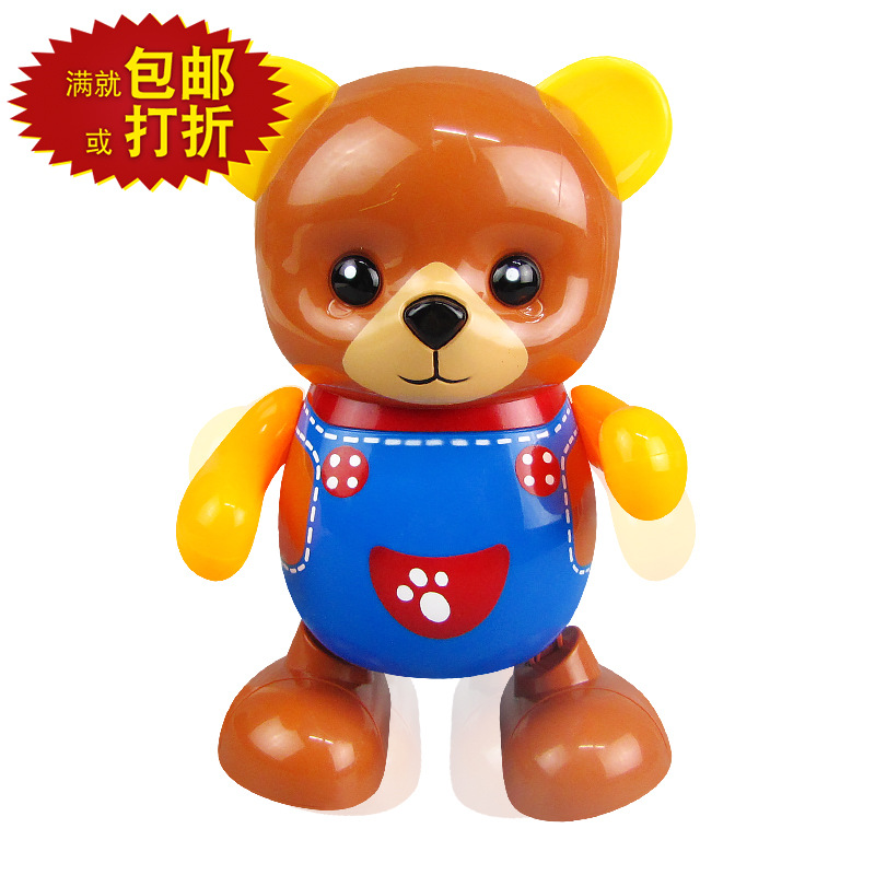 Tiktok Red rojo mismo estilo bailando cantar oso soñoliento luz eléctrica juguete música puesto Venta caliente juguetes al por mayor