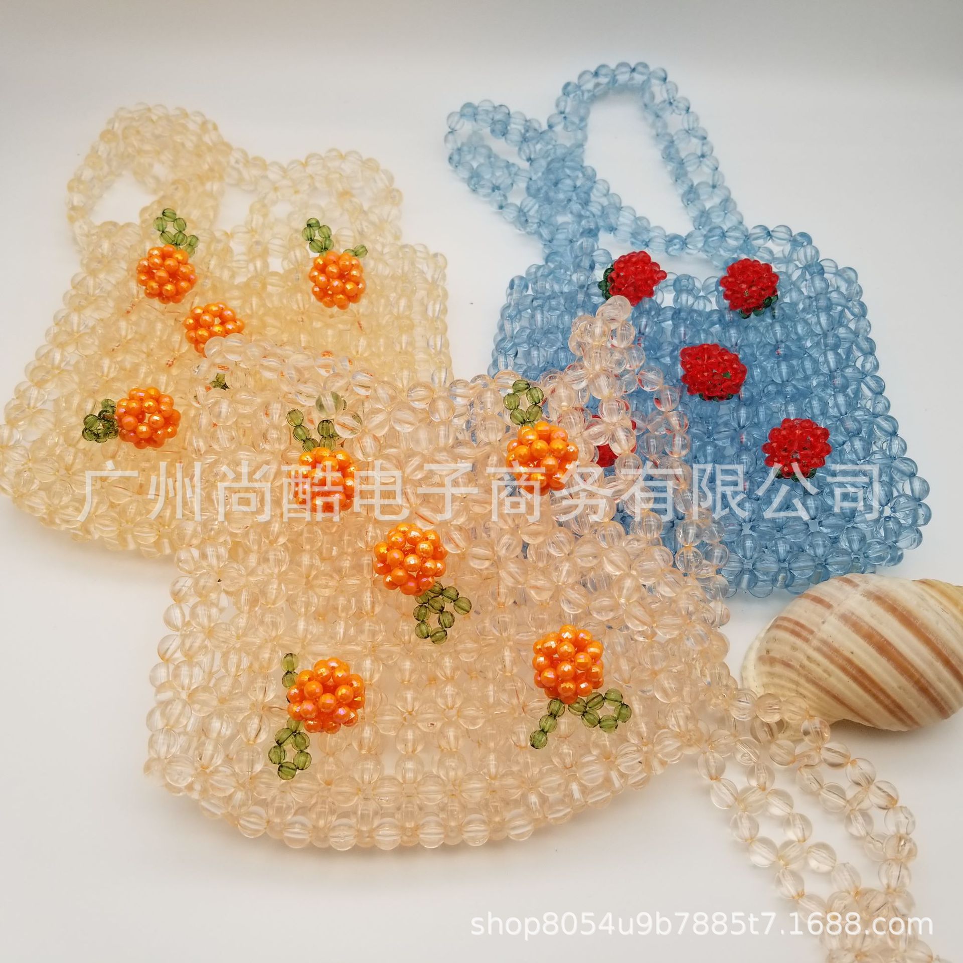 Woven cute transparent bag strap one shoulder handmade