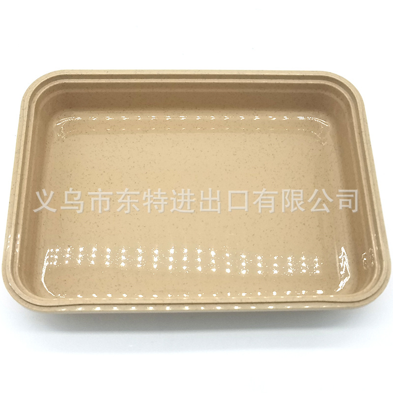 厂家直销不锈钢饭盒 304方形便当盒野餐餐盒 小麦秸秆分格便当盒详情图9
