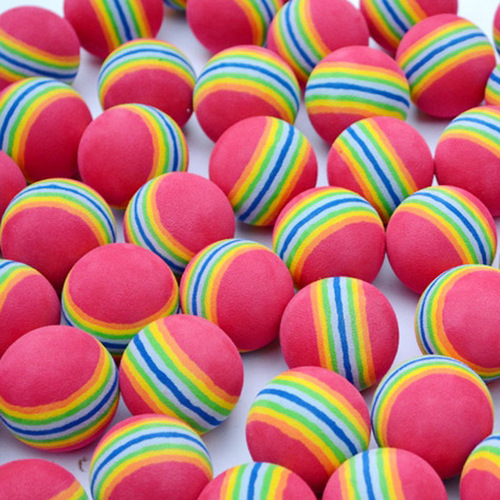 Golf rainbow ball EVA foam ball indoor practice ball sponge ball playground toy ball diameter 42mm