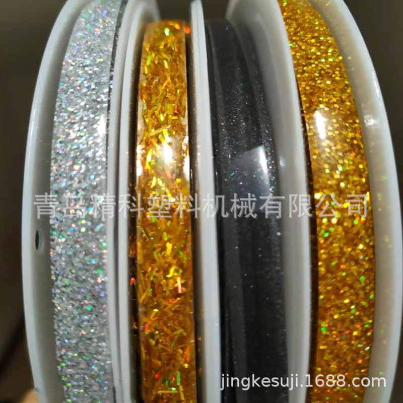 PU艺术美缝条挤出设备源头厂家 亮片踢脚线美缝收边条挤出设备