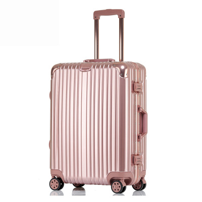 Color matching Aluminum frame Draw bar box Universal wheel Mute 20 suitcase student trunk Customs lock Boarding case