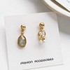Asymmetrical design cute universal earrings from pearl, silver 925 sample, Japanese and Korean