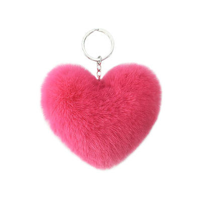 Rabbit Plush Peach Artificial fur Key ring Pendant love lady Bag automobile Pendants factory customized