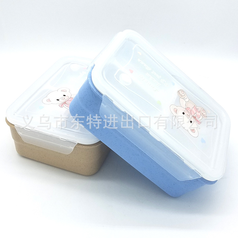 Factory direct sales lunch boxes, wheat straw compartments lunch boxes, picnic lunch boxes, sealed lunch boxes, square plastic lunch boxes detail image 10
