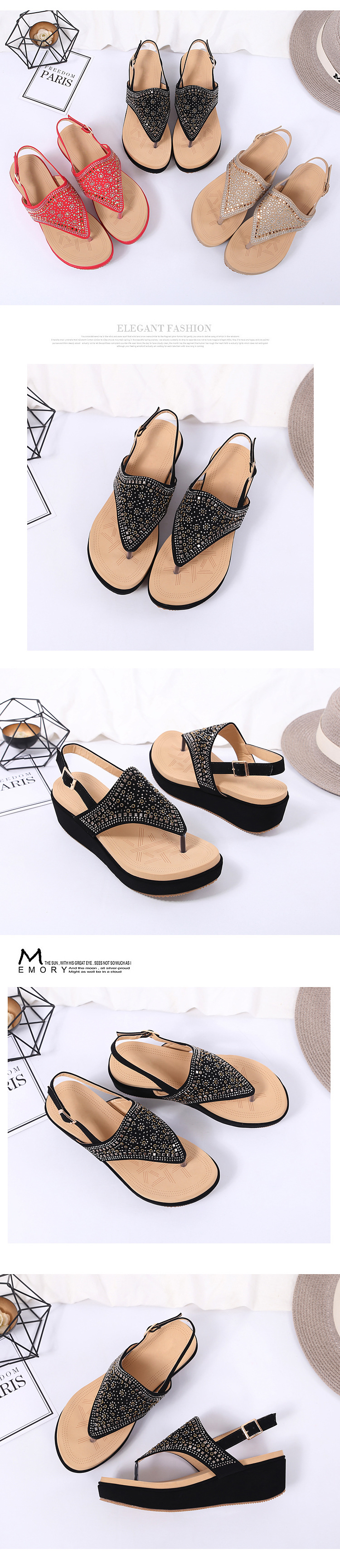 Cross-border sandals for women 2024 Summer New Style Crystal large-sized export foam thick-soled women shoes Shoes undefined