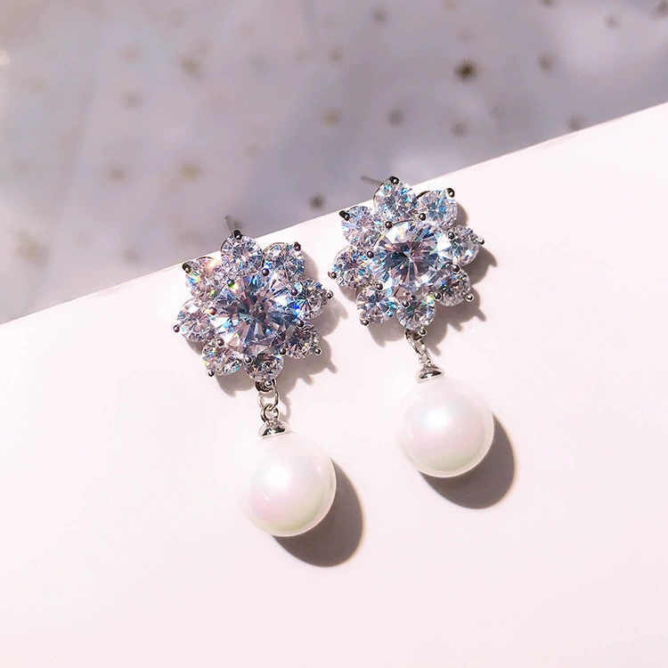 Серебряная игла, серьги из жемчуга, модный кулон, аксессуар, образец серебра 925, японский и корейский, европейский стиль