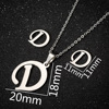 Pendant stainless steel with letters, necklace, chain, set, earrings, accessory, European style, wholesale