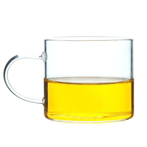 批发定制玻璃小茶杯带把功夫茶具品茗品茶杯小把杯直身杯