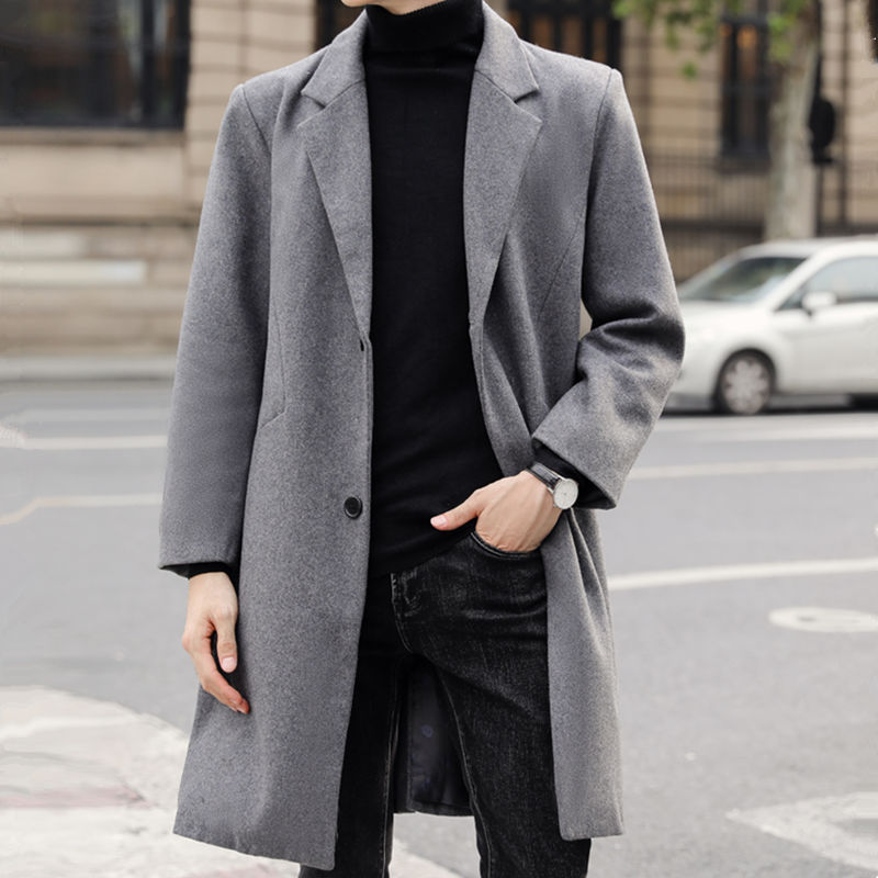 Autumn and winter Fur overcoat Mid length version Lapel Two-sided overcoat man wool Woollen cloth Windbreaker Cashmere coat