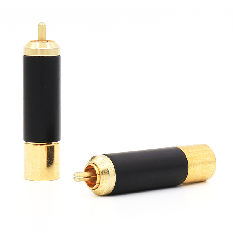 Preffair 纯铜镀金 RCA头 莲花插头 信号线插头 接线柱 RCA插头