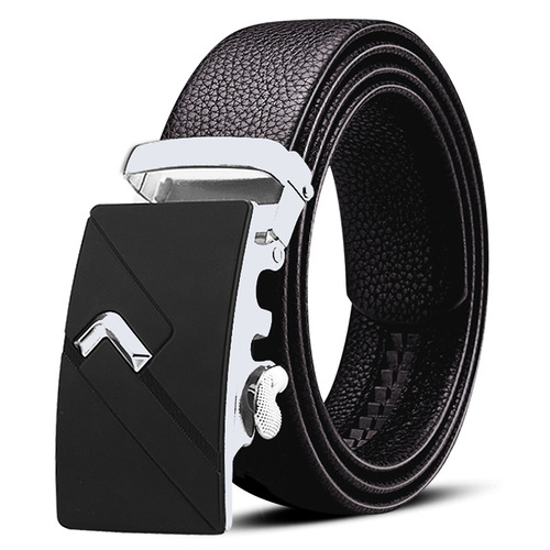 Manufacturer wholesale cross-border genuine leather men's belt business young and middle-aged casual soft cowhide belt with automatic buckle