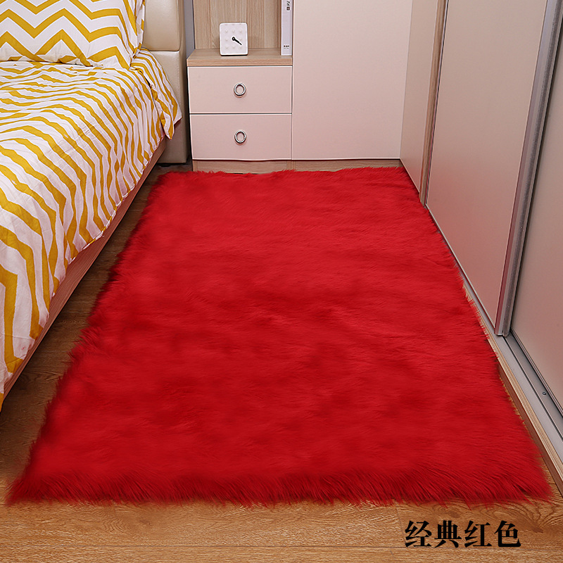 白色长毛绒地毯澳洲仿羊地毯客厅地毯橱窗背景飘窗垫厂家批发