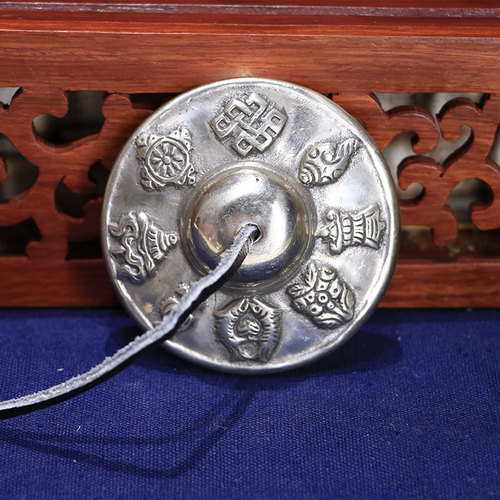 Nepal Dingxia cross-border percussion instruments wholesale ring copper bell bell white copper bell smooth eight treasures