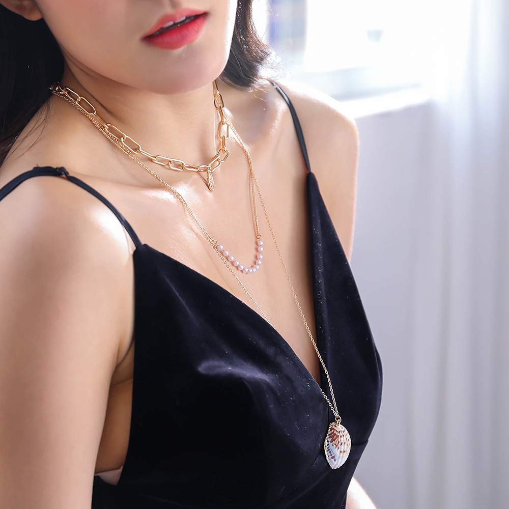 Fashion Pearl Natural Shell Multilayer Necklace display picture 8