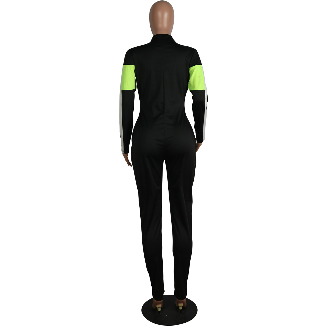 Popular Sports Deep V Plunge Multi Color Jumpsuit