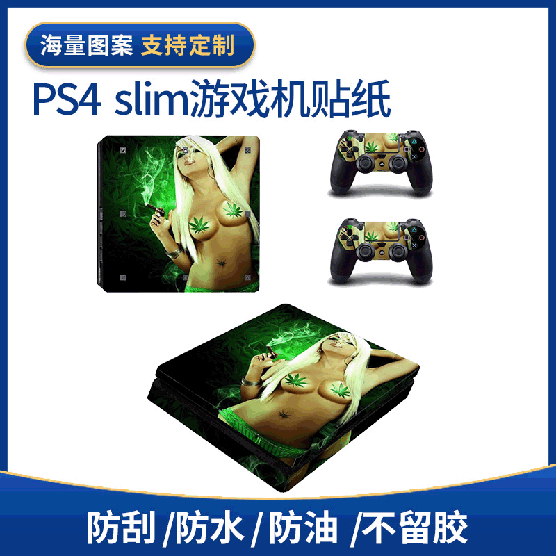 欧美热销PS4slim游戏机贴纸性感美女时尚PS4slim保护膜个性化图片