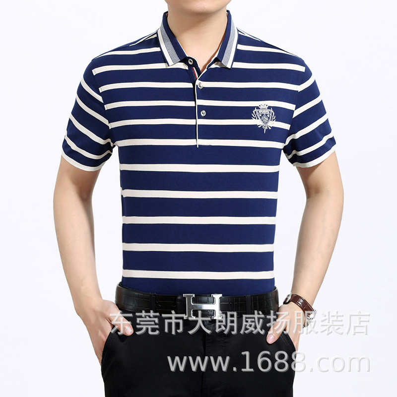 Dad wear middle-aged and elderly polo sh...