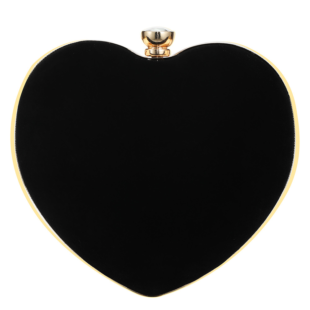 Red Black Velvet Solid Color Heart-shaped Evening Bags display picture 1
