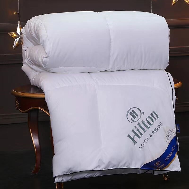 可訂制LOGO微商爆款希爾頓羽絲絨被子加厚冬被羽絨被芯禮品被批發