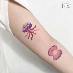 New cartoon ocean series animal temporary tattoo stickers for children's cognition little fish