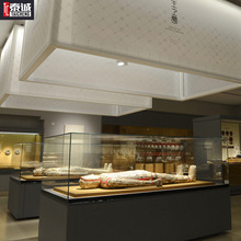 厂家定制博物馆升降式钣金玻璃俯视平柜文物独立展示柜古物陈列柜