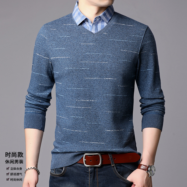 Pull homme JI YUANLONG en Mélange de coton - Ref 3417779 Image 8