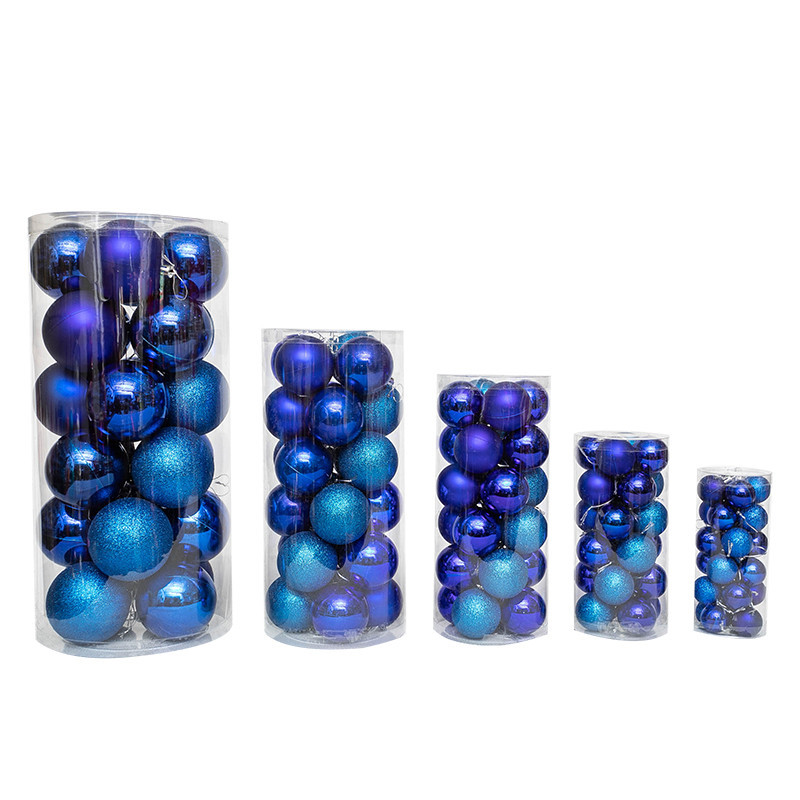 Navidad 6cm galvanoplastia BOLA DE Navidad barril PVC Navidad bola colorida 24 paquete escena árbol de Navidad decoraciones