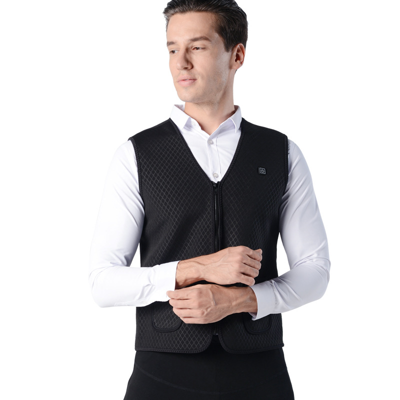 跨境加热马甲智能磁疗马甲电保暖电热马甲男款发热钓鱼服发热马甲|ru