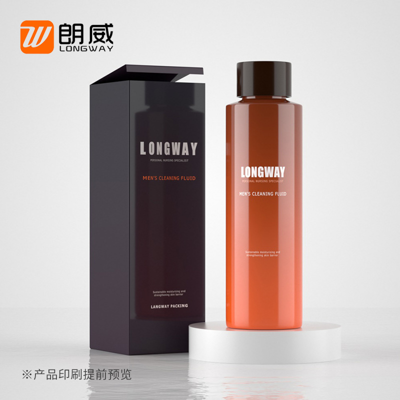 Langway 100ml botella de tapa plana botella de tapa botella de emulsión toner botella de botella de plástico PET botella de tapa común
