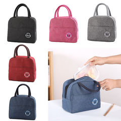 新款陽離子保溫包純色野餐包加厚隔熱便當包手提鋁箔午餐飯盒包袋