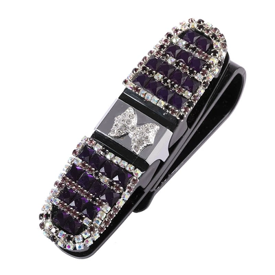 car creative sun visor card – Car Glasses Clip/Bill Clip - dark-purple