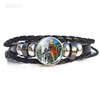 Naruto, woven bracelet for black leather for boys, Birthday gift, wholesale