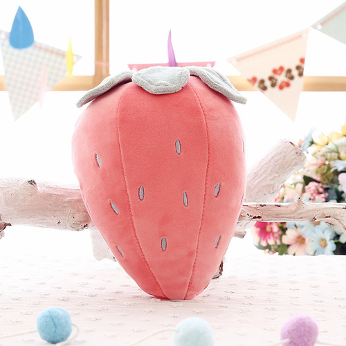 Creative strawberry plush toy soft down cotton cushion children's pillow fruit plush doll toy for girls