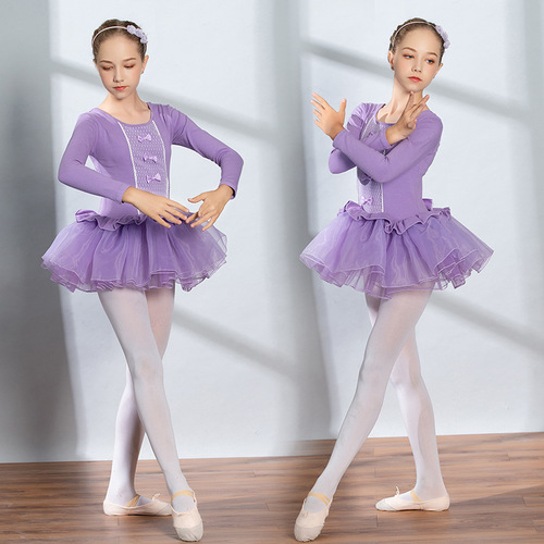 Children Ballet tutu Skirt dance dress long sleeve short sleeve girl ballet skirt training dress Children Ballet tutu Skirt national dance dress one piece dress