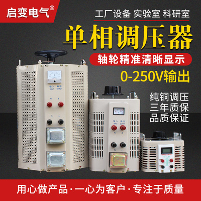启变电气接触式调压器3kw5kw10kw20kw单相交流220V出0-250V可定制|ms
