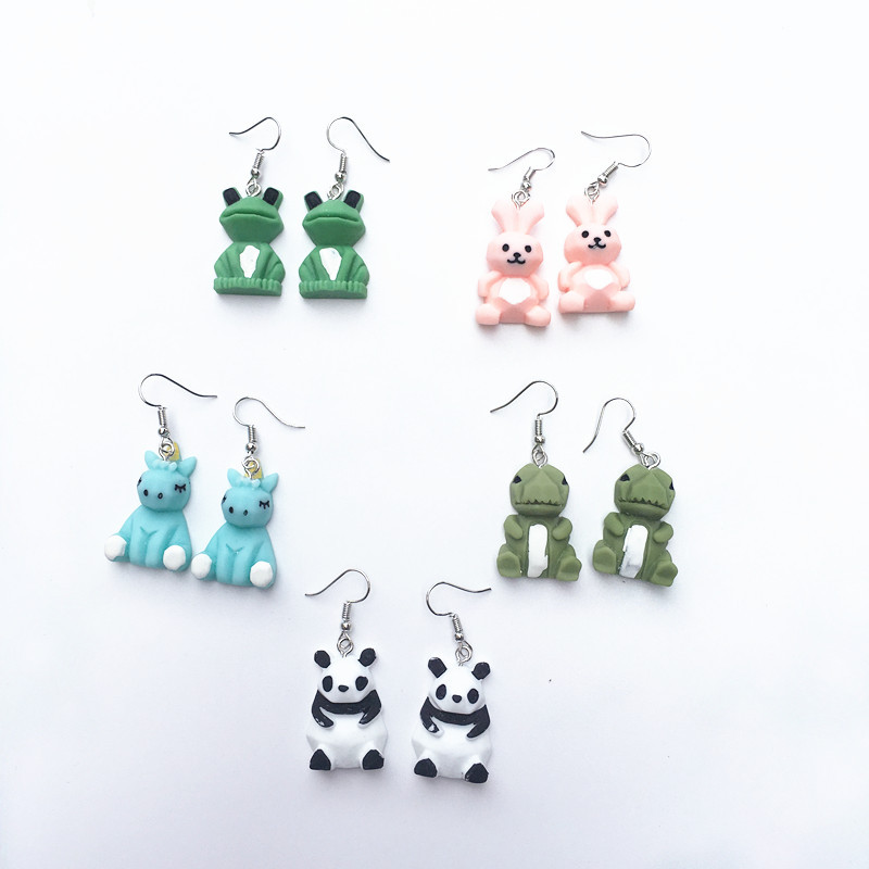 creative cute cartoon pendant earrings resin drop earrings