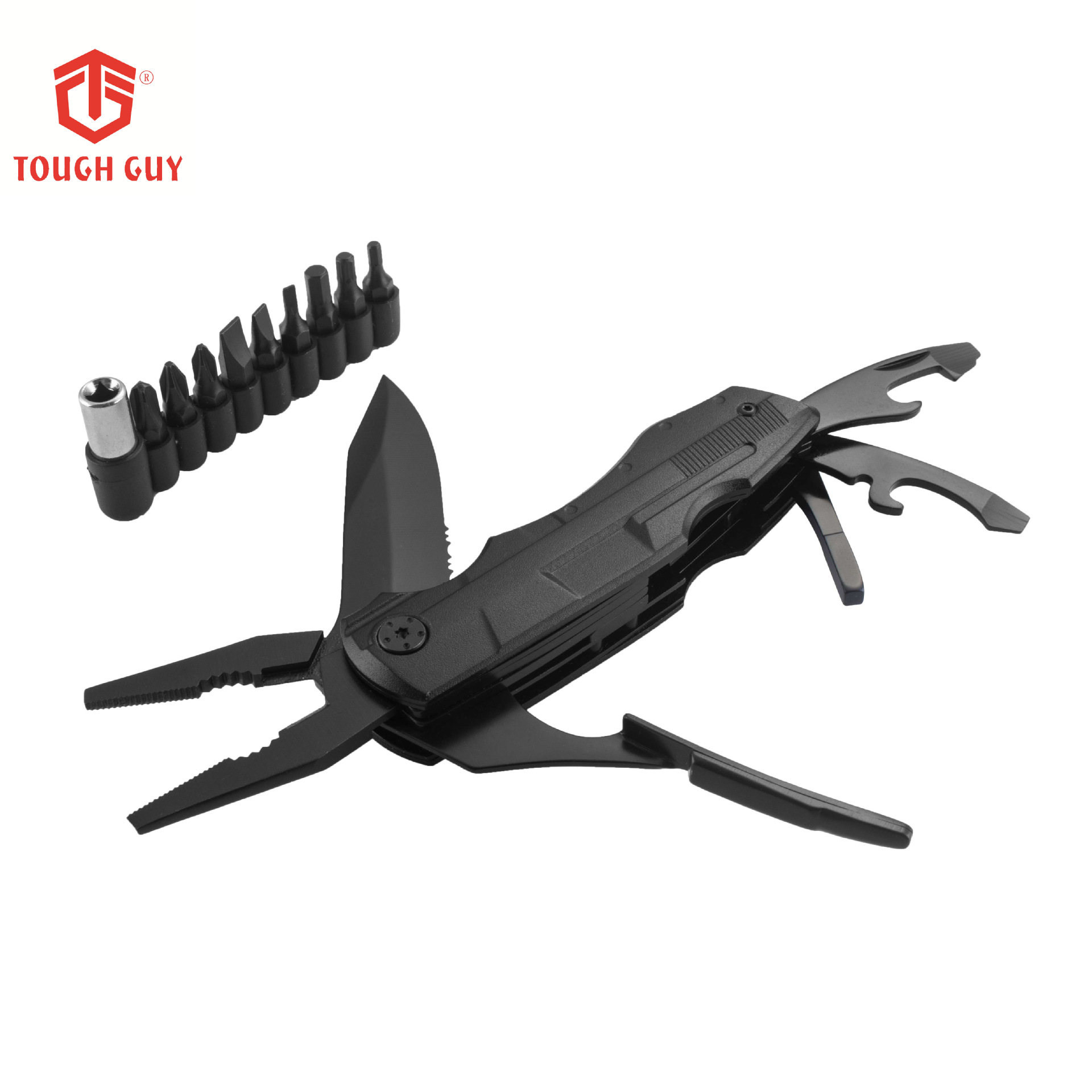 户外多功能钳子 发黑工具钳套装  野营便携多用装备 折叠刀具