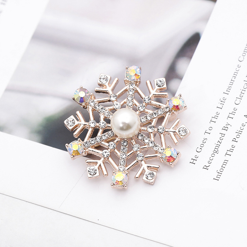 Fashion Snowman Snowflake Alloy Rhinestone Women's Brooches display picture 4