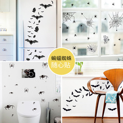 Factory direct sales of Halloween bats, spider stickers, creative decorative stickers for cabinets, electrostatic glue-free stickers, window stickers
