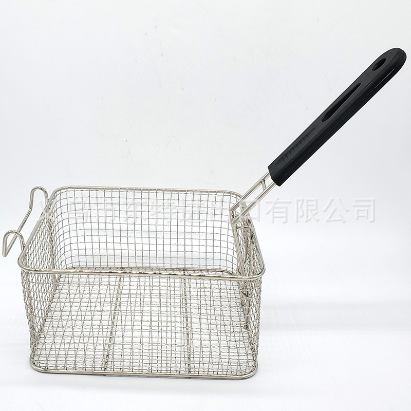 Factory direct sales of stainless steel oil-frying baskets, American fast food, French fries, fried chicken, oil-draining spatula, hamburger oil-draining baskets detail image 13