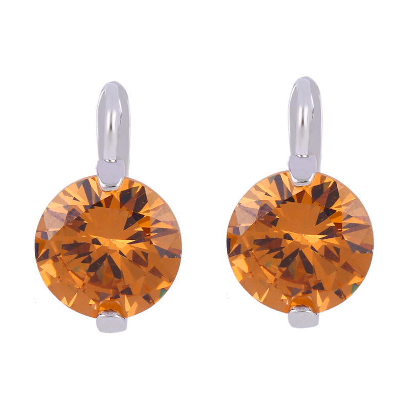 Individual Round Zircon Earrings display picture 6