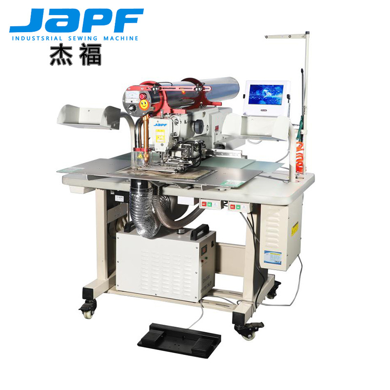 Jiefu máquina de coser industrial láser abridor de bolsas ropa directa de fábrica abridor de bolsa automática sola ceja doble ceja triángulo bolsa