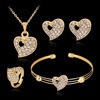 Fashionable chain, sophisticated metal set, necklace and earrings, 4 piece set