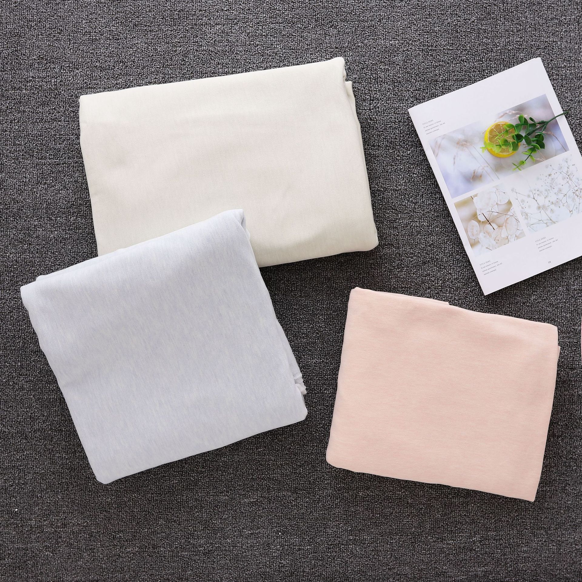 厂家批发加工定制40支舒绒 彩棉双面莱卡胚布用于儿童面料