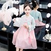 厂家直销童装2019春秋季新款汉服女童刺绣裙中大童长袖唐装连衣裙|ms